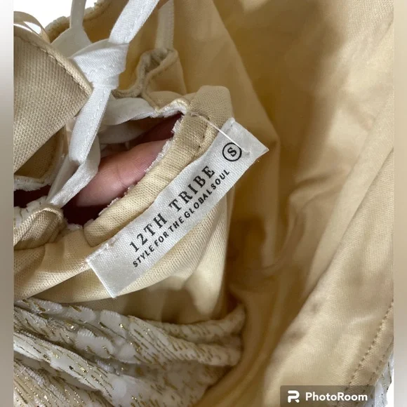 NWT Adela Cream / Gold Leopard Maxi Dress 12th Tribe Size S - Picture 10 of 10